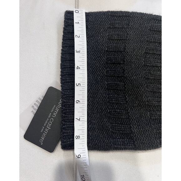 Autumn Cashmere Textured Hat with Raccoon Pom Pom Gray Cashmere Blend main image 5